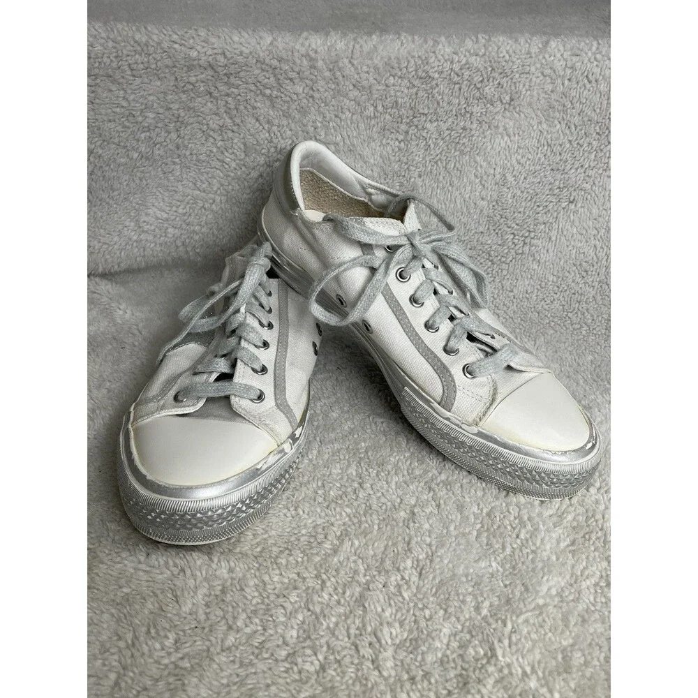 Vintage Havana Alive Glitter Lace Up  Womens White Sneakers  Size 38 (7-8)